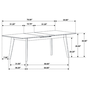 Bellingham - Dining Table With Self Storing Extension Leaf - Black Marble-Look Sintered Stone