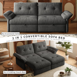 Multi-Functional Sofa Bed - 81.5 Inch Plush Chenille Sofa