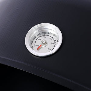 Heavy Duty Round Bbq Grill 17" Steel Charcoal Smoker For Outdoor Cooking - Black
