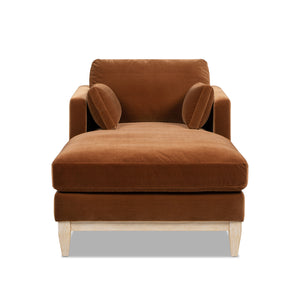 Knox 65" Modern Farmhouse Chaise Lounge Chair, Burnt