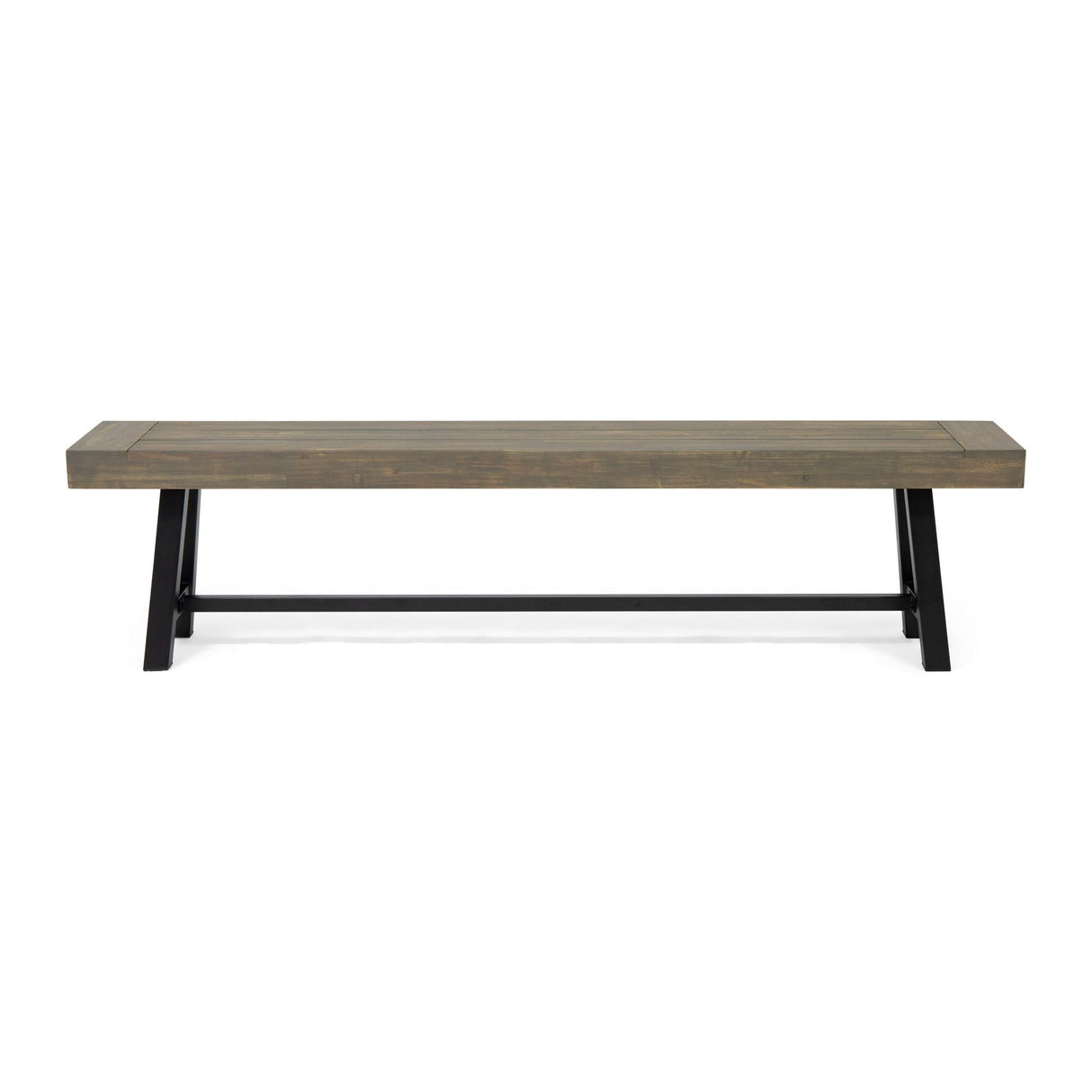 Outdoor Patio Bench - Gray / Rustic Metal - Best Buy Furniture
