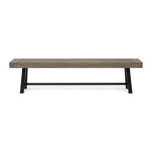 Outdoor Patio Bench - Gray / Rustic Metal - Best Buy Furniture