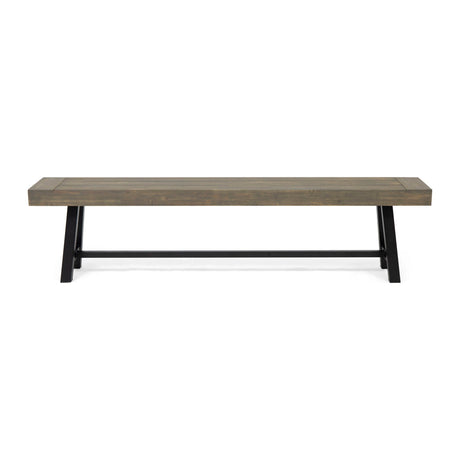 Outdoor Patio Bench - Gray / Rustic Metal - Best Buy Furniture