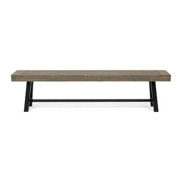 Outdoor Patio Bench - Gray / Rustic Metal - Best Buy Furniture