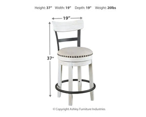 Valebeck - Full Back Swivel Stool - Best Buy Furniture