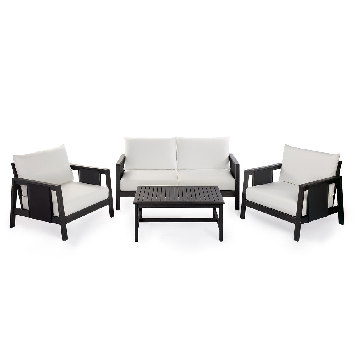 Outdoor Club Chair with Acacia Wood Frame