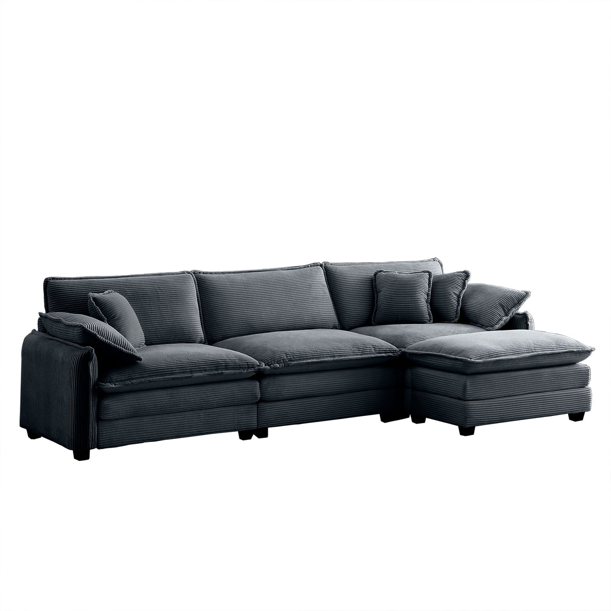 Oversize 3-Seater Sofa with Ottoman