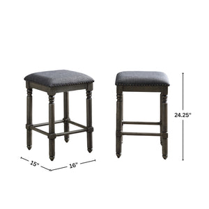Arnhem Wood Upholstered Swivel Counter Height Stool, Set of 2