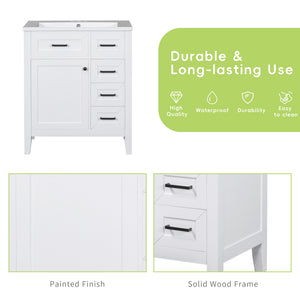 30" Bathroom Vanity Cabinet Base Without Sink