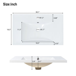 Bathroom Vanity Set With Sink, Combo Cabinet, Bathroom Storage Cabinet, Solid Wood Frame