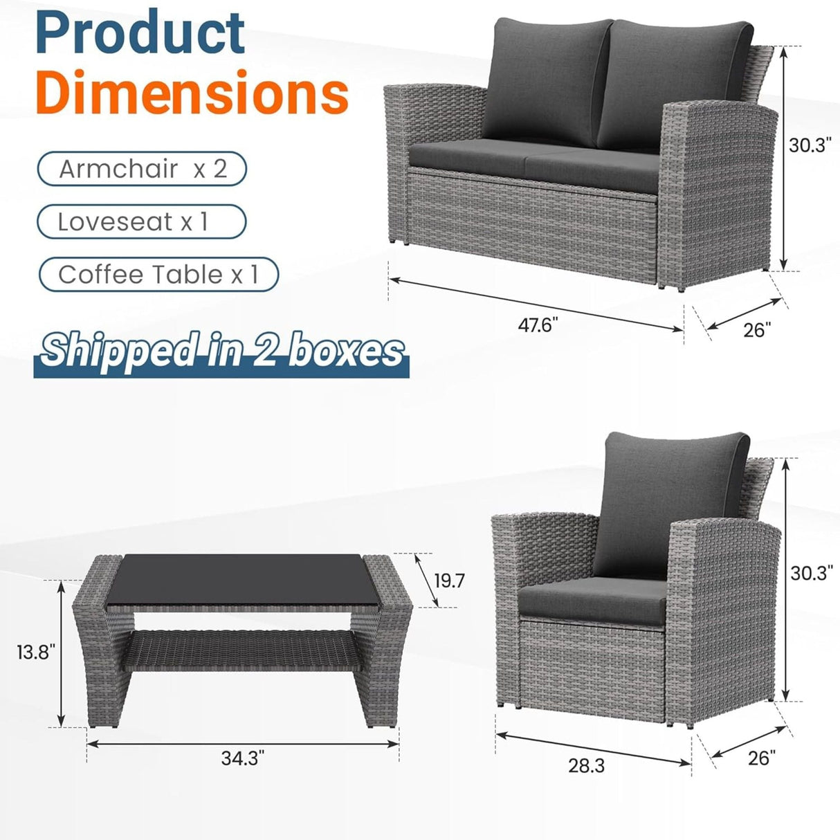 Modern Patio Set With Table And Cushions