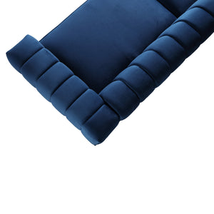 Vintage Blue Velvet 2 Piece Sofa Set