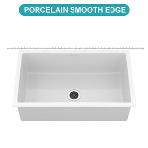 Rectangular Deep Single Bowl, Kitchen Sink With Dual Mount Installation