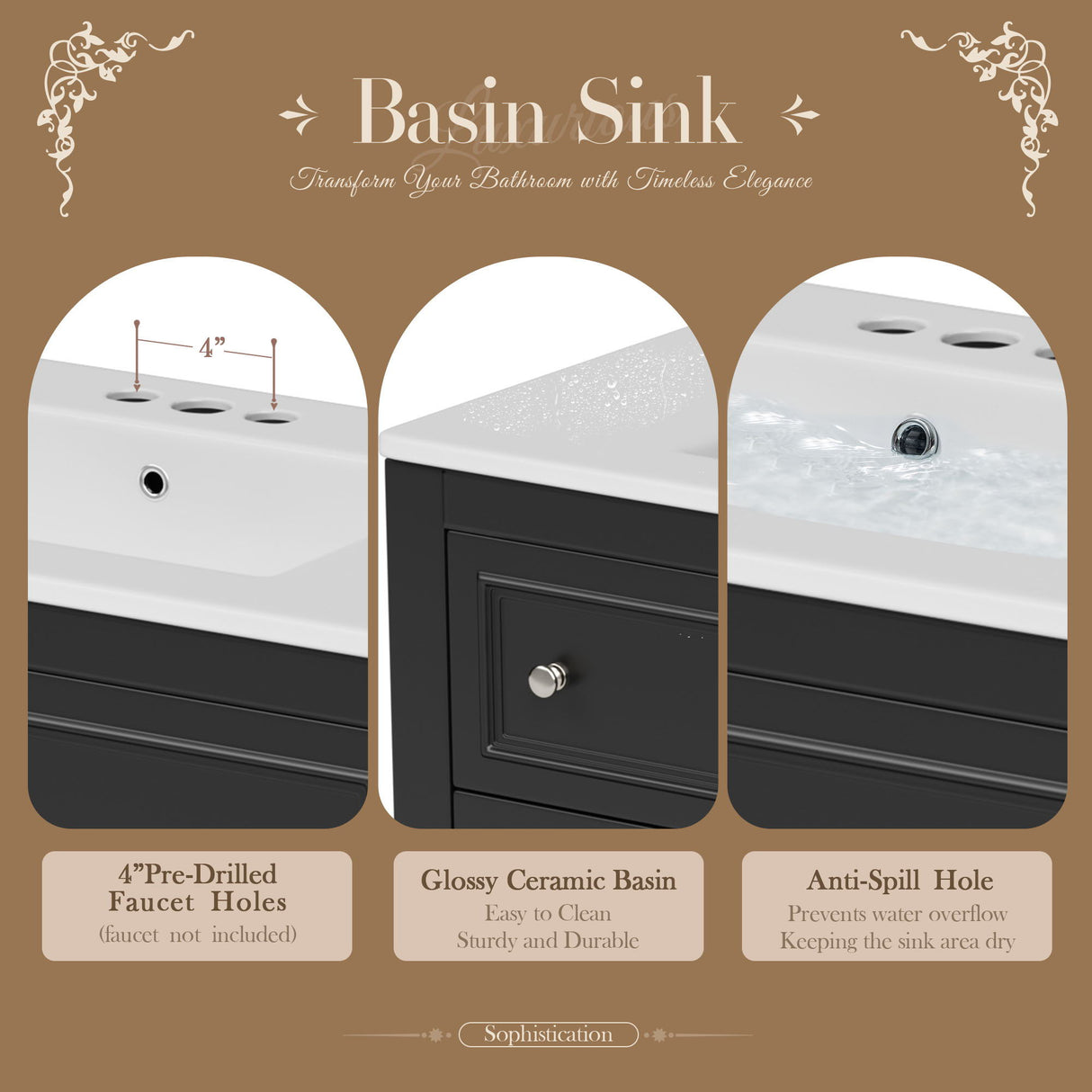 Bathroom Vanity With Medicine Cabinet, Storage Cabinet With 4 Drawers, Adjustable Shelf Mirror