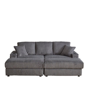3 Seater Sofa With 2 Ottomans For Living Room