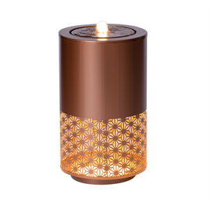 20.87"H Brown Metal Cutout Fountain with LED Lights