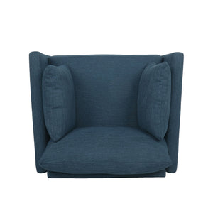 Luminate Upholstered Fabric Club Chair with Tapered Legs and 2 Accent Pillows