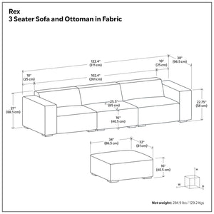 Rex - Handcrafted Sectional Sofa And Ottoman