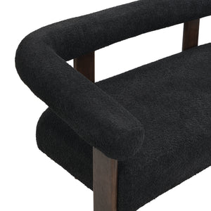 Round Armrest Loveseat (Black + Brown)