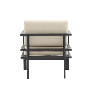 Modern 3 Piece Outdoor Patio Seating Set With Aluminum Frame And Weather Resistant Cushions - Beige / Gray
