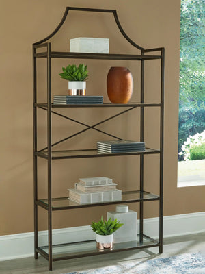 Bernonly - Bookcase - Antique Bronze Finish - Best Buy Furniture