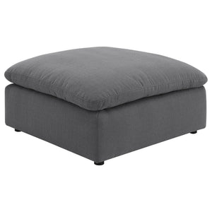 6 Piece Upholstered Modular Sectional Sofa With Reversible Cushions And Ottoman - Charcoal