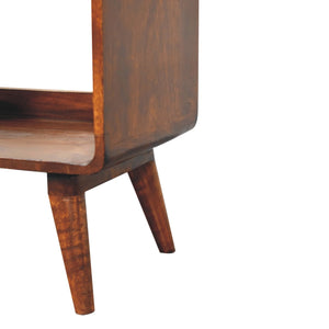 Solid Wood Curved Chestnut Media Unit