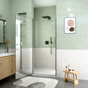 32" W x 72" H Semi-Frameless Circular Pivot Shower Door in Matte