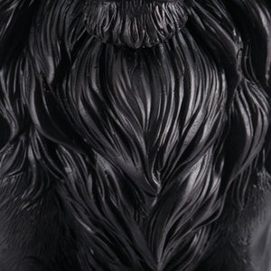 Elegant Sitting Lion Statue with Matte Black Finish - 20.67 Inches