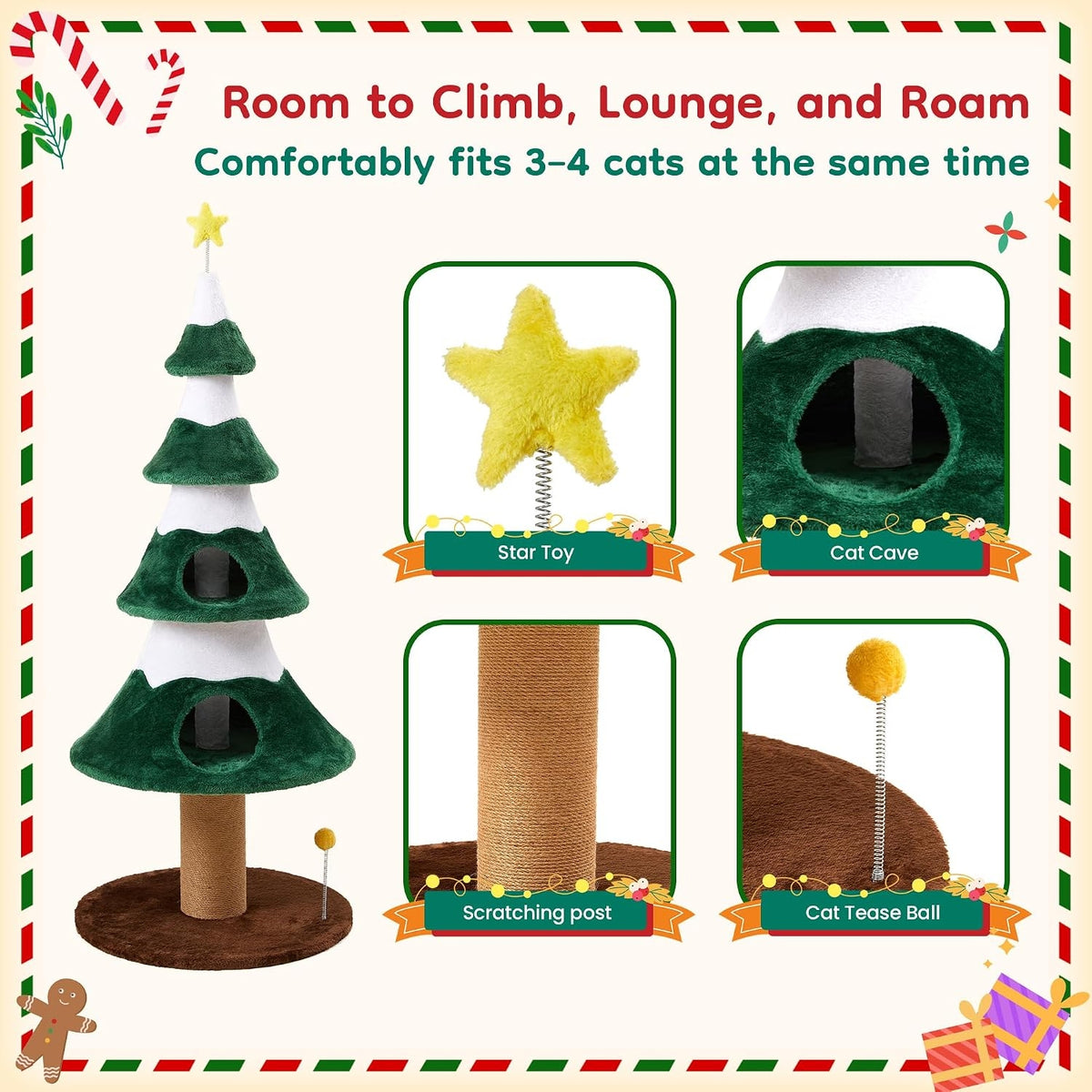62" Cat Tree with Heavy Duty Base