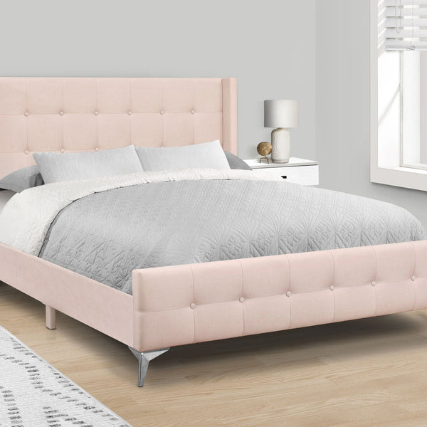 Queen Size Bed Upholstered - Pink - Best Buy Furniture
