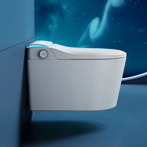 Wall-mounted Smart Toilet, Automatic Lid Opening, No Water Pressure Limitation, Wall Drain, All-in-One Bidet with Aromatherapy Deodorization for Home Use