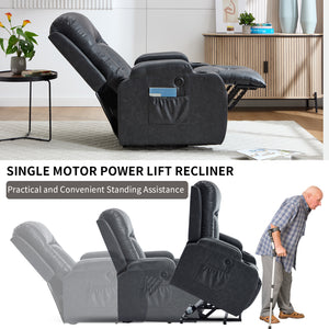 Dark Recliner with Power Lift Assistance
