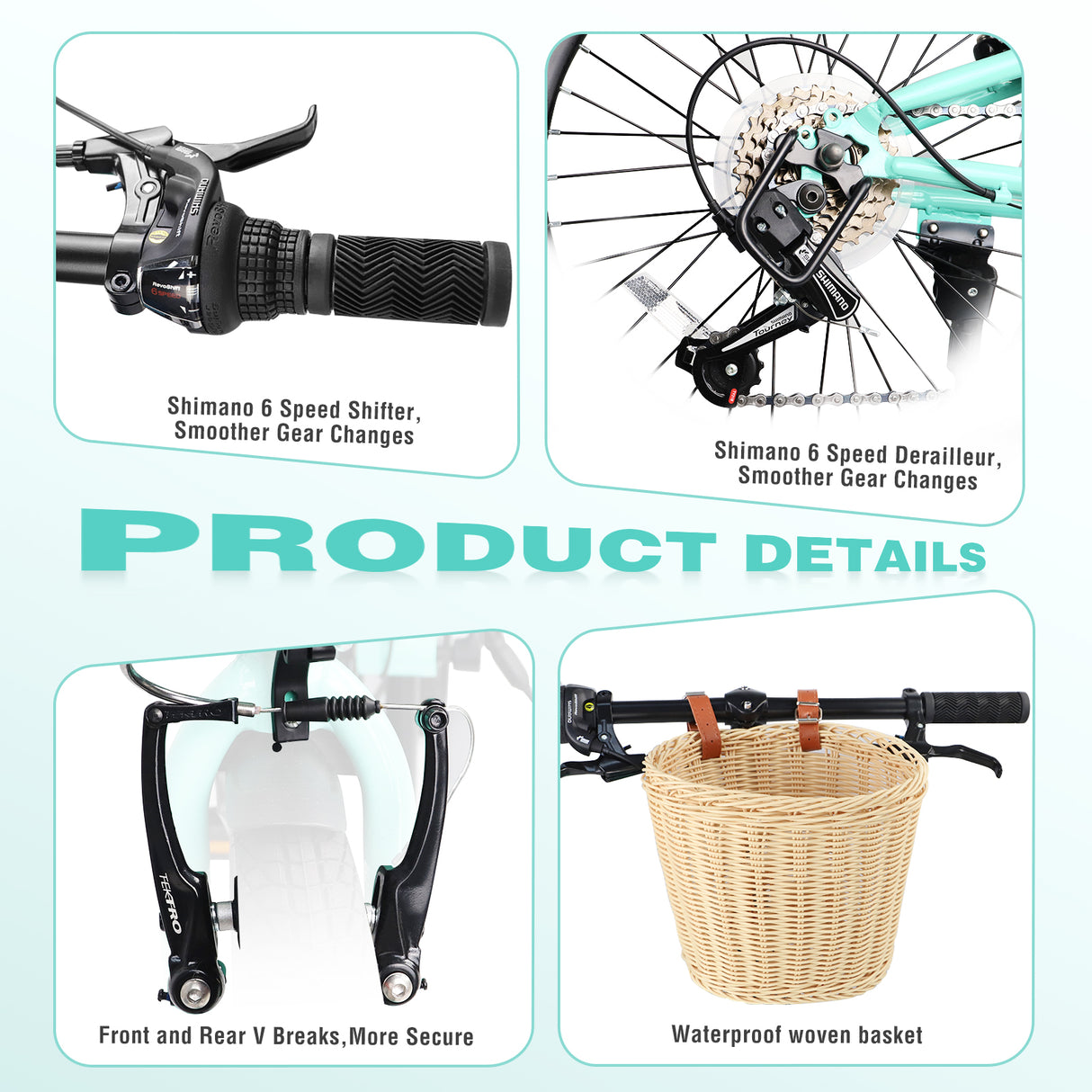 20 Inch Folding Bike for Adults with Basket, Phone Holder & Fenders