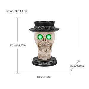 Halloween Skull Candle Holder with Glowing LED
