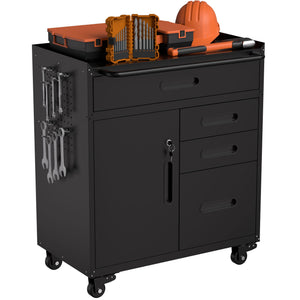 Rolling Tool Cabinet Heavy Duty Garage Storage With Lockable Doors & Drawers
