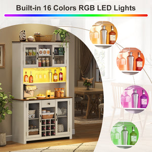 70.9" Kitchen Pantry Storage Cabinet