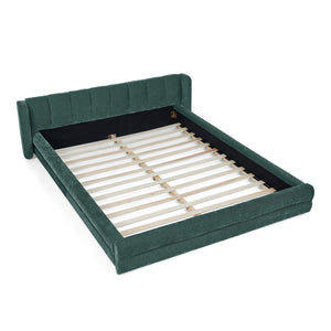 Modern Upholstered Bed Frame With Thick Fabric And Headboard