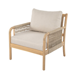Casper Outdoor Club Chair Acacia Wood and Woven Rope