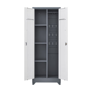 Lockers With Locking Doors, Adjustable Shelves, High Broom Tool Storage Cabinet