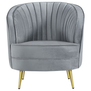 Sophia - 3 Piece Upholstered Channel Tufted Sofa Set - Gray
