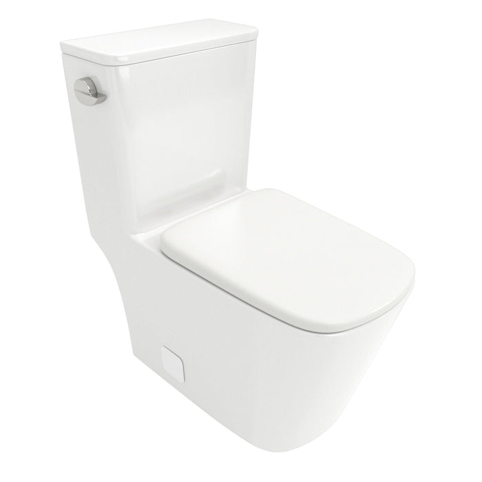 1 Piece Toilet with Single Flush and Soft Closing Seat - White