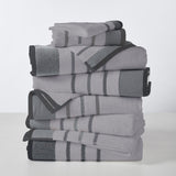 Decorative Cotton Stripe Bath Towel Set - Noelle Collection