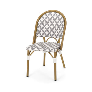 Chic French Bistro Chair With Durable Rattan And Aluminum Frame