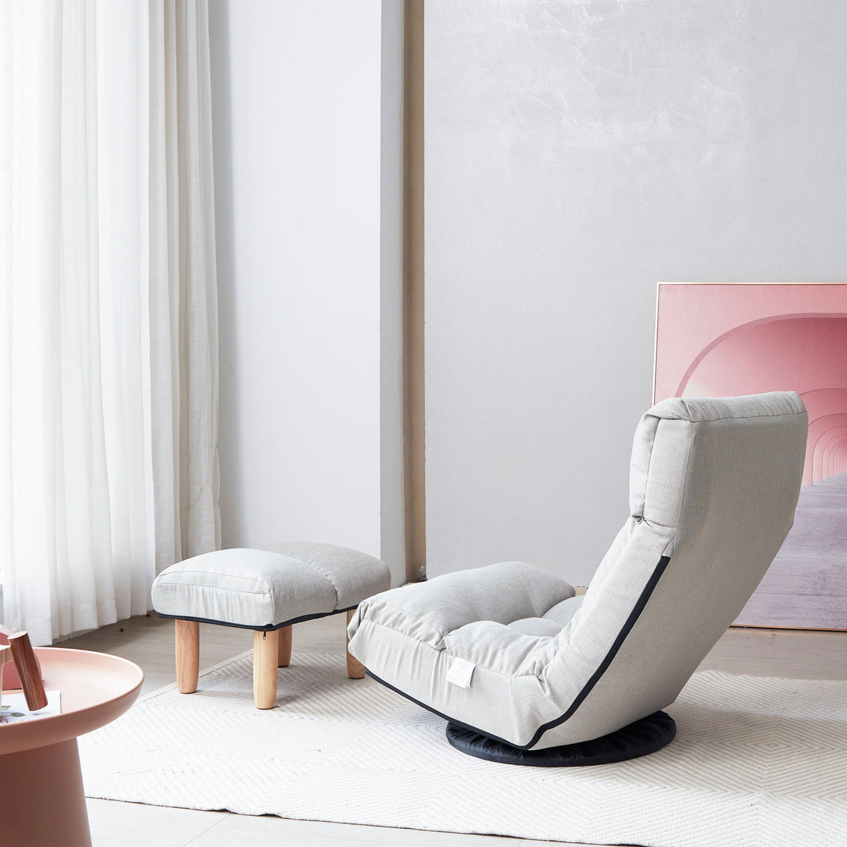 Adjustable Japanese Reclining Floor Chair Sofa With Metal Frame For Living Room