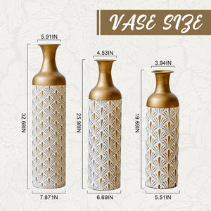 Decorative Metal Vases, Set of 3