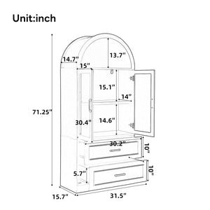 Modern Minimalist Arched Top Storage Cabinet
