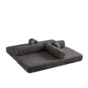 Convertible Sleeper Sofa Bed With Cylindrical Pillow