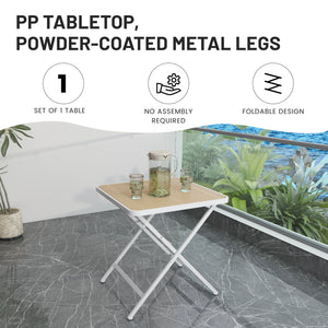 4 Piece Set Of Modern Striped Single Chairs With Folding Square Table