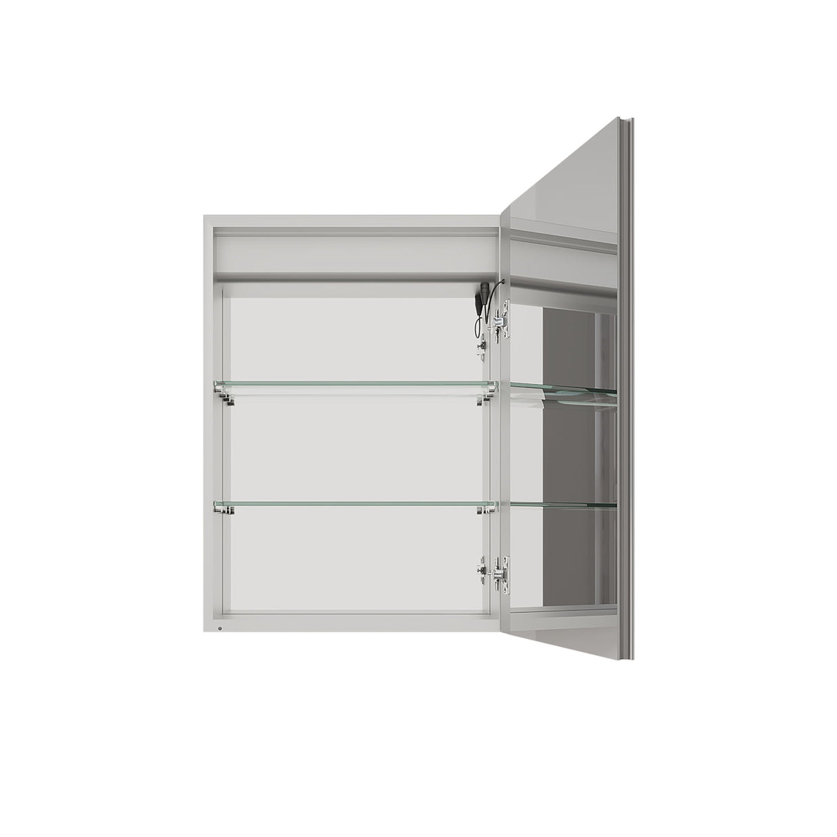 Bathroom Medicine Cabinet With LED Mirror, Anti-Fog, Waterproof, 3000K~6000K Single Door Lighted Bathroom Cabinet With Touch Swich